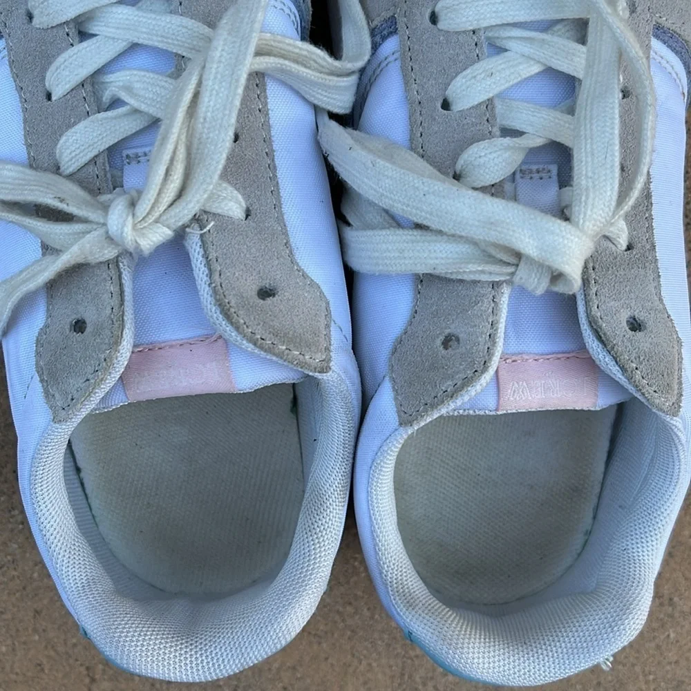 J Crew City Sneaker Spring Trainer white navy pink Women’s Size 7.5 Travel Laces - Picture 8 of 11